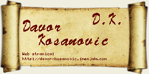 Davor Kosanović vizit kartica